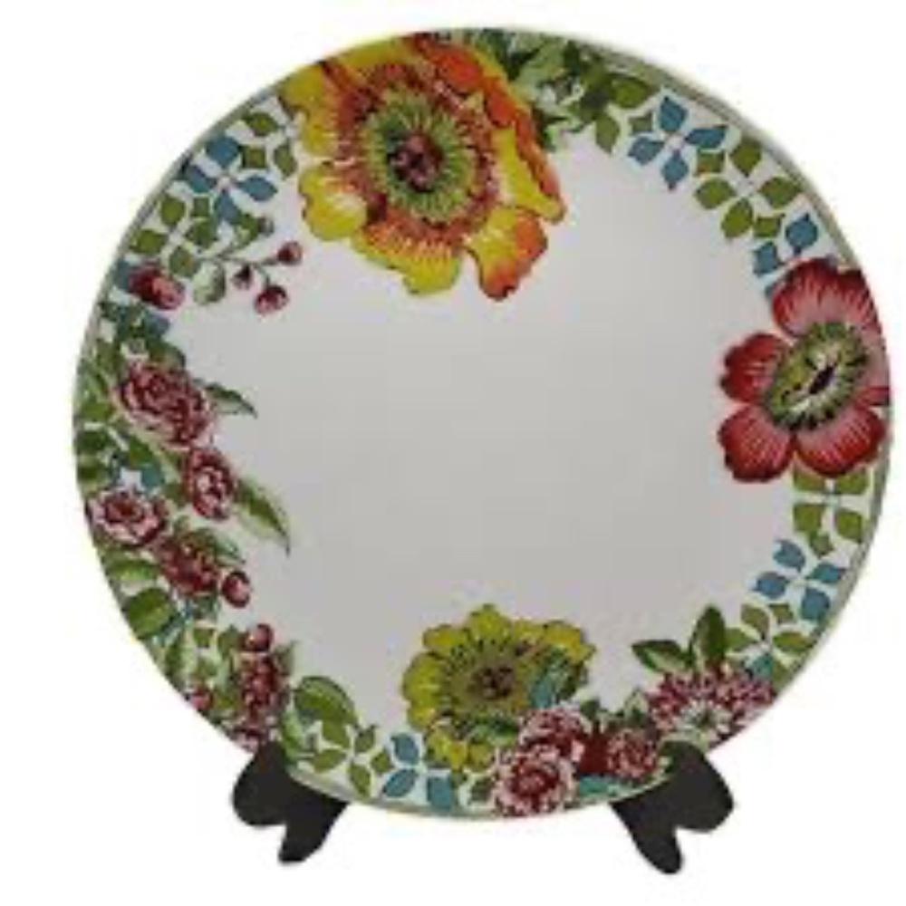 WORLD MARKET Porcelain FLOWER BLOOMS DINNER PLATE - Picture 3 of 6